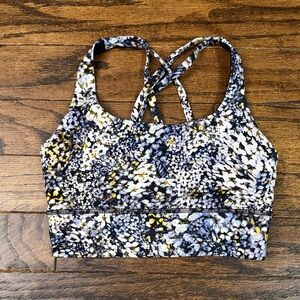 Lululemon Athletica Patterned Sports Bra - Black, White, Yellow
